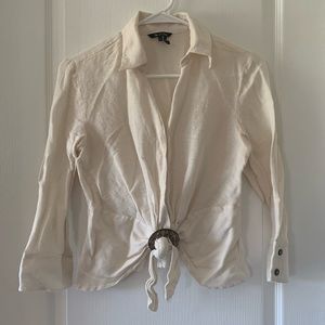 Nic + Zoe silk and Linen tie front blazer